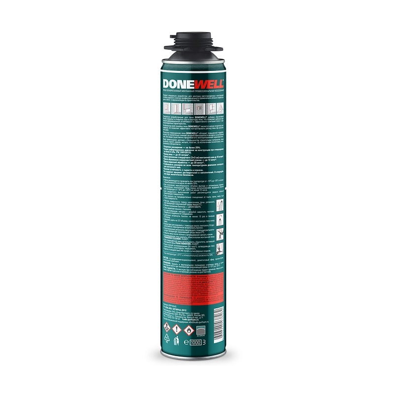 Пена полиуретановая монтажная Donewell 45, всесезонная(1 л)