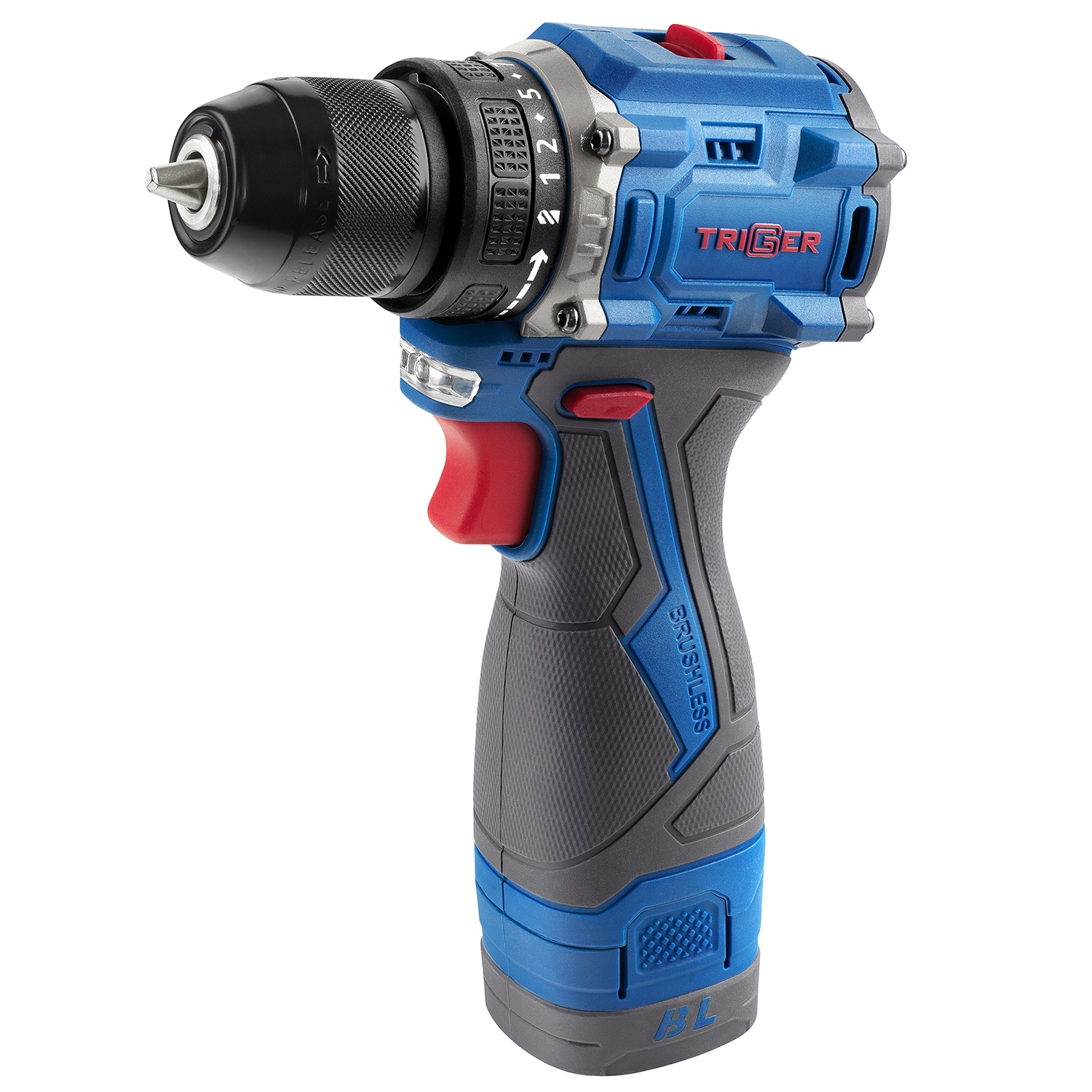 Дрель-шуруповерт Trigger 20130, бесщеточная, 14,4V, 10 мм, 35 Нм, 2 аккумулятора Li-ion (2Ач), кейс