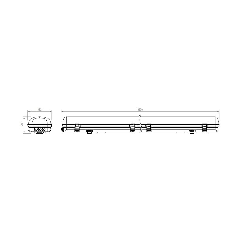 Светильник LED CSVT Айсберг 1270х152х100 мм, 38 Вт, 5000 К, прозрачный