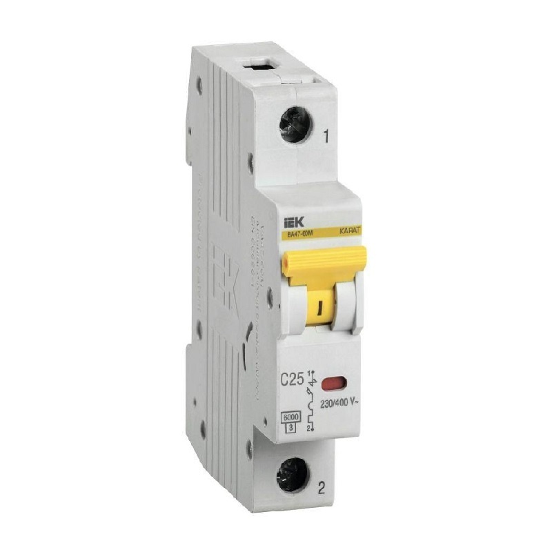 Автоматический выключатель IEK Karat ВА 47-60М 6кА, С 25А, 1П, MVA31-1-025-C