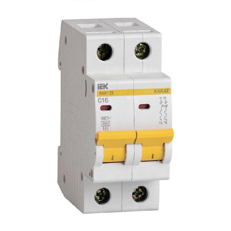 Автоматический выключатель IEK Karat ВА 47-29 4,5кА, С 16А, 2П, MVA20-2-016-C