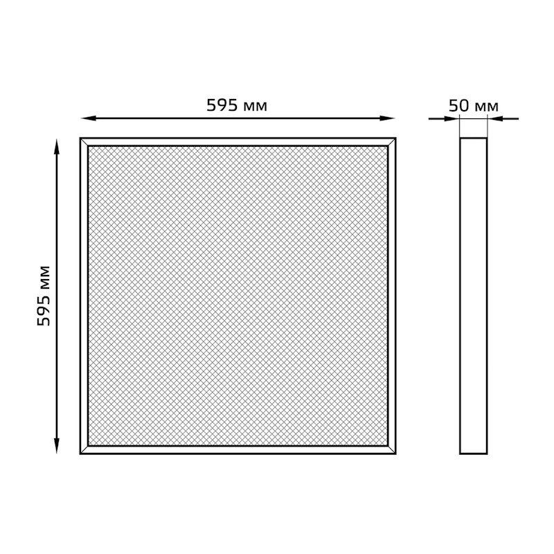 Светильник LED Gauss MiR 595х595х50 мм, 30 Вт, опал, 6500 К, с драйвером, IP40