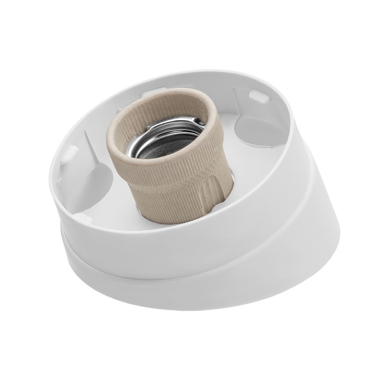 Светильник НББ под E27, 60 Вт, наклонный шар, белый пластик+стекло