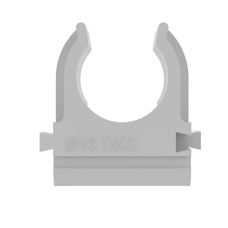 Держатель-клипса для труб DKC, пластик, d=16 мм, серый (100 шт.)