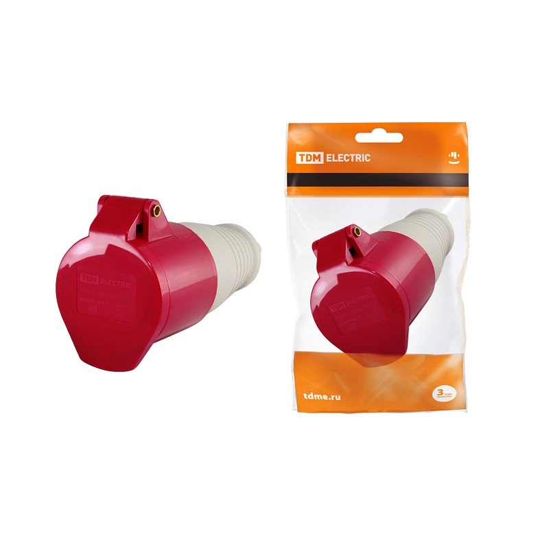 Розетка переносная 224, 3Р+РЕ, 32А, 380В, IP44