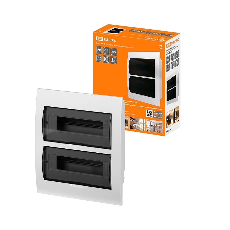 Щит распределительный встраиваемый ЩРВ-П-24, IP41, белый