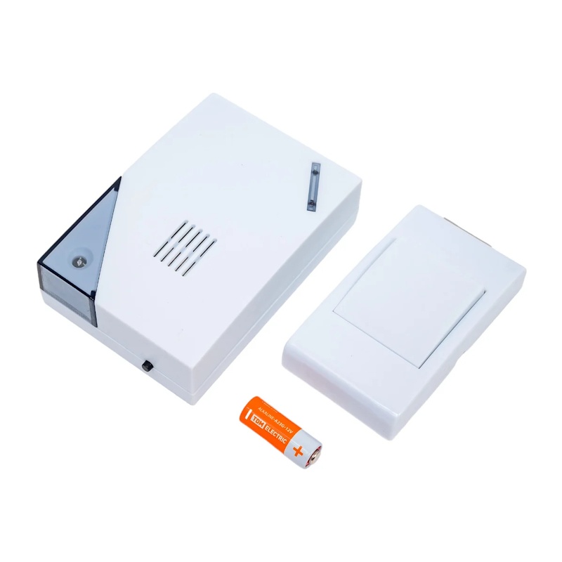 Звонок беспроводной, с кнопкой, батарейка 2х1,5В/АА, 32 мелодии