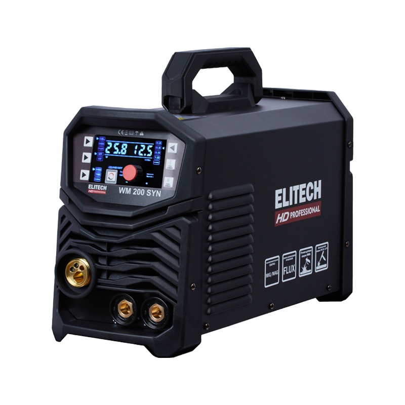 Инверторный  сварочный полуавтомат Elitech WM 200 SYN 5в1 (10-200 А, 210-250 В, ПВ 60%, 1,6-4 мм, 0,6-1,0мм)