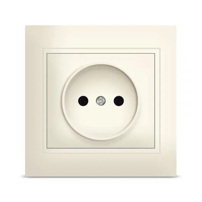 Розетка в сборе с/у Севиль Б-С0022, 1 гнездо, б/з, слоновая кость