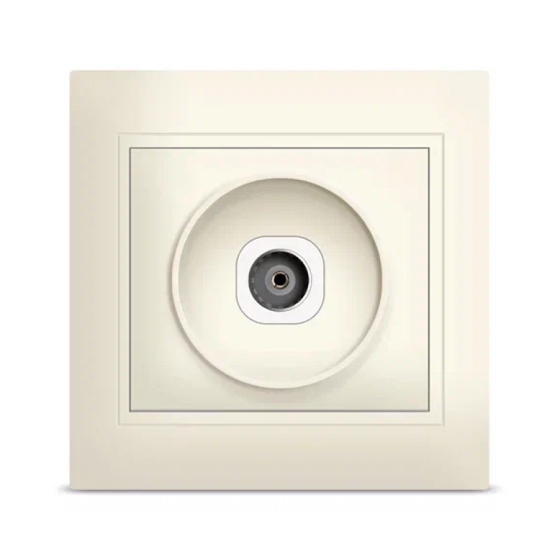 Розетка телевизионная TV в сборе с/у Севиль Б-С0027, 1 гнездо, одиночная, слоновая кость