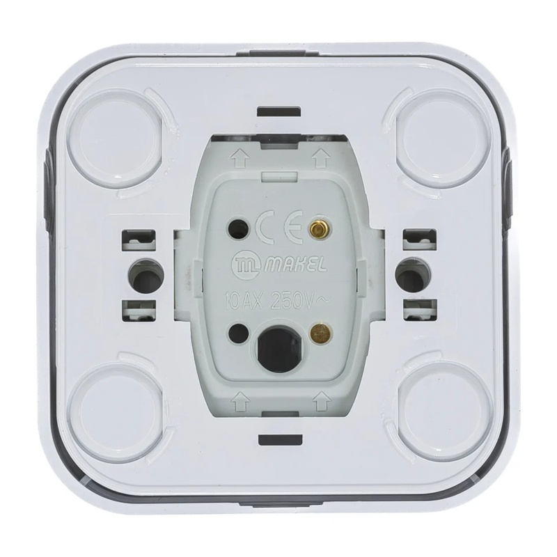 Выключатель о/у Makel 45101, 1 клавиша, б/инд, белый