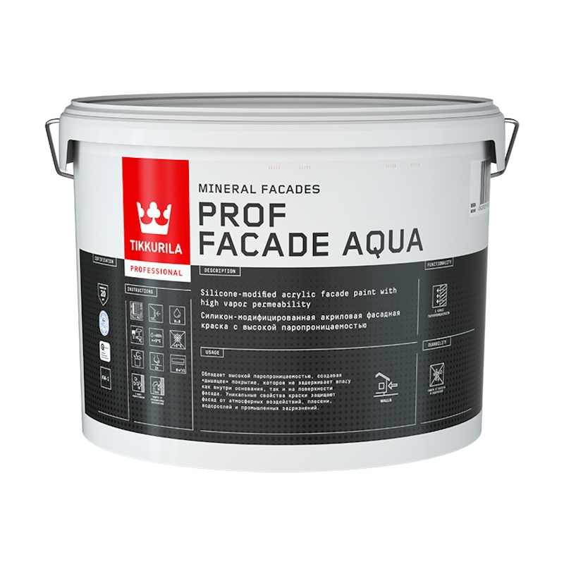 Краска фасадная Tikkurila Prof Facade Aqua основа MRA (9 л)