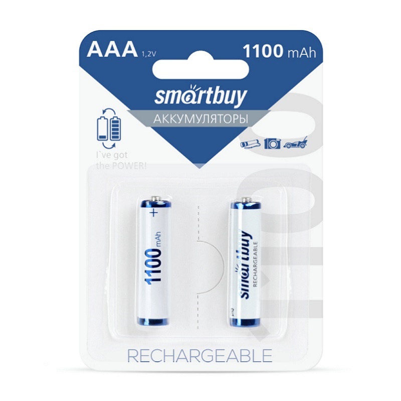 Аккумулятор Ni-Mh Smartbuy, тип ААА, 1,2 В, 1,1А*ч (уп. 2 шт.)