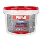 Текстурная негорючая краска Pufas КМ0 немороз. белый RAL 9010 (10 л)