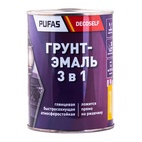 Грунт-эмаль Pufas Decoself 3 в 1 матовая серая (0,9 кг)