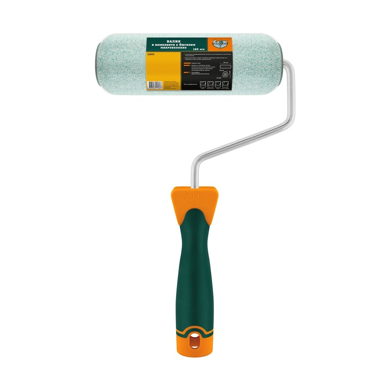 Валик Варяг 32843 микроволокно с бюгелем, ворс 12 мм, 180 мм