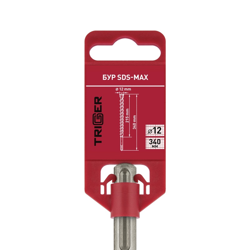 Бур Trigger 88001 SDS-Max (двойная спираль, 4 резца), 12х215/340 мм