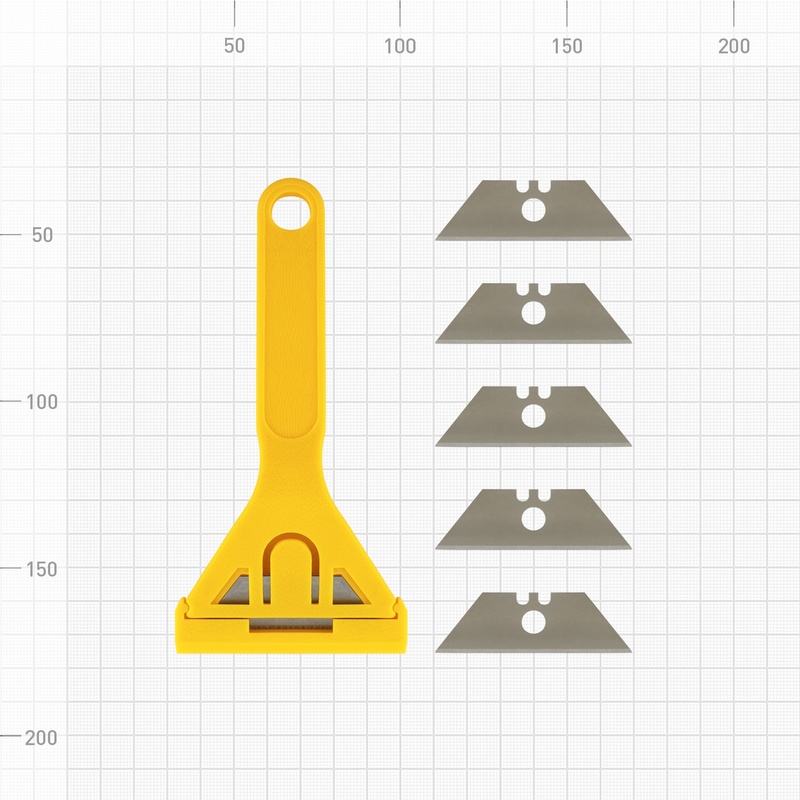 Скребок пластмассовый Biber 55541 5 лезвий 50 мм