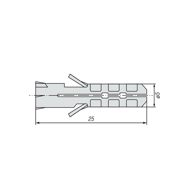Дюбель PR 5х25 нейлон (800 шт)