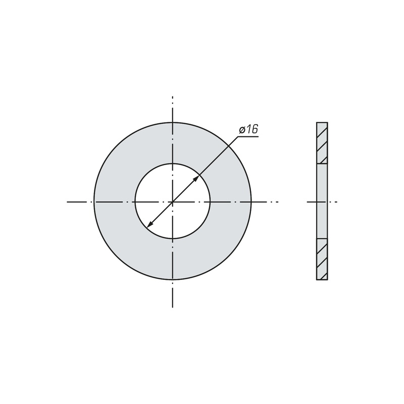 Шайба плоская SWFS DIN125 М16 (1 кг)