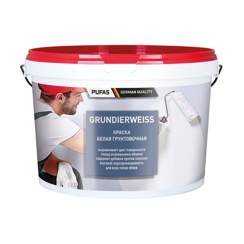 Грунтовка под обои Pufas Grundierweiss белая (15 кг)