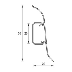 Плинтус Ideal Комфорт 217, с кабель-каналом, дуб темный, 55 мм (2,2 м)