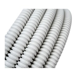 Труба гофрированная ПВХ строительная с зондом, d=16 мм, серая (100 п.м.)