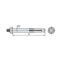 Болт анкерный с гайкой SWFS 6,5х36 (250 шт)