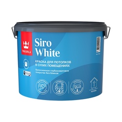 Краска для потолка Tikkurila/Tikkivala Siro White основа А глубокоматовая (9 л)