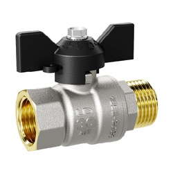 Кран шаровый PN40, 1/2" В/Н, бабочка