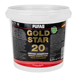Краска акрилатная Pufas Gold Star 20 основа D полуматовая (0,9 л)