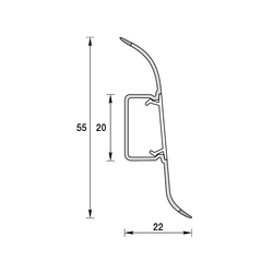 Плинтус Ideal Комфорт, с кабель-каналом, Камешки, 55 мм (2,5 м)