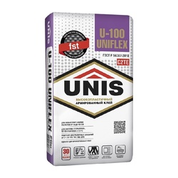 Клей для плитки Unis Uniflex U-100 высокопластичный (25кг)