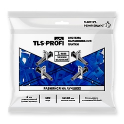 Зажим СВП для гранитной и мраморной плитки высотой 12-22 мм TLS-Profi 1 мм (100 шт.)